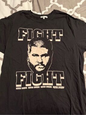 'WWE Junk Food Clothing Kevin Owen’s Black Graphic T-Shirt
